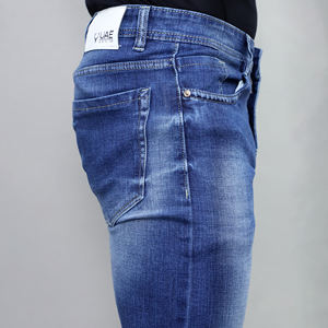 Jeans en denim décontractés pour hommes, nouvelle collection Gex, taille mi-haute, extensibles, bleu clair - Product Image 3