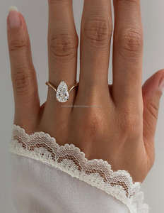 IGI/GIA Lab Grown Cut Diamond Vintage 14K Anillo de boda/compromiso amarillo Unisex Oro blanco fino para fiesta de aniversario-Worthy - Product Image 3