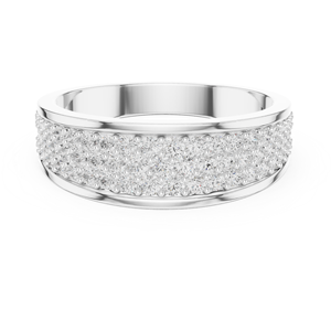 Anillo de Hombre de Oro Blanco de 18K con Diamantes Cultivados en Laboratorio, Modelo Monarch Ice, Banda Prestige Brilliance, Anillo Urban Crown Pave, Banda Noble - Product Image 1