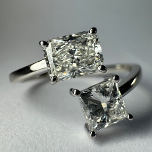 Princess & Radiant Cut <b>Diamond</b> <b>Ring</b> in PT950 Platinum | 1.00 CT Luxury Women's Jewelry - Product Image 6