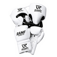 Ensemble d'équipement de boxe Pro Winning BOXING Gloves, blanc, 10oz, 12oz, 14oz, 16oz, personnalisable, avec sangles à lacets, en cuir véritable