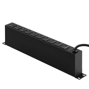 Multipresa 1U per montaggio su rack, 10 prese con interruttore indipendente, protezione da sovratensione e sovraccarico per rack server standard da 19 pollici - Product Image 2