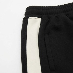 Men's custom <b>joggers</b> wholesale Breathable 100% Cotton Sweatpants With <b>White</b> Side Stripes Elastic Waist Drawstring Casual Pants - Product Image 4