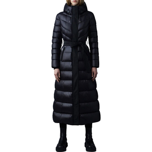 Manteau d'hiver long matelassé pour femme avec capuche amovible, respirant, chaud et personnalisable - Product Image 1