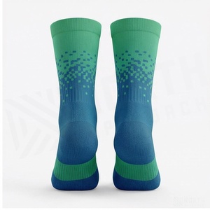 North Approach Crew <b>Socks</b> Blue Green Dot Pattern <b>Breathable</b> Running <b>Socks</b> for Adults Summer Season - Product Image 2