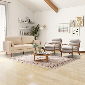 <b>SOFA</b> LOUNGE SET Mid-Century from Vietnam Sectional <b>Sofa</b> style High Density <b>Sponge</b> Pillow Back Metal/Wood Deep Seating - Product Image 3