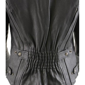 Chaqueta de Motociclista Casual de Cuero Negro Premium para Mujer SAMROZ SPORTS - Product Image 2