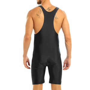 Plain Black Wrestling <b>Singlets</b> <b>Weightlifting</b> Wear <b>Weightlifting</b> Suit One Piece Bodysuit Fitness Skin suite - Product Image 4