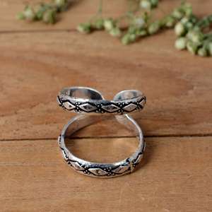 SHYAM JEWELRS Luxury <b>Adjustable</b> 925 <b>Silver</b> Flower Patterned Splint <b>Ring</b> for Hypermobility & Knuckle Support Unisex Everyday Wear - Product Image 4