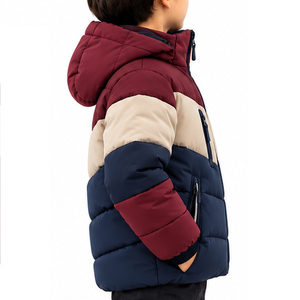 Kinder Kapuzen-Steppjacke Maßgeschneiderte Winterkleidung für Modegeschäfte OEM ODM Bestellungen und Exportlieferung Individuelles Design Individuelle Größenanpassung - Product Image 2