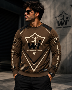 เสื้อสเวตเชิ้ตคอกลมพิมพ์ลายซับลิเมชั่นสีน้ำตาลสำหรับผู้ชายจาก Warpro Industry ทรงปกติ สวมใส่สบายๆ ในฤดูใบไม้ร่วง - Product Image 5