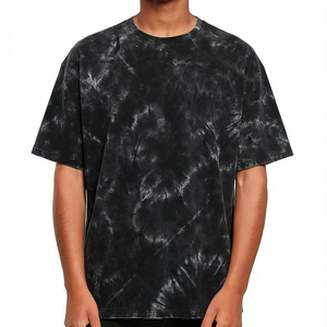 Camiseta de algodón de color liso para hombre, cuello redondo, manga corta, estilo casual, lavado. - Product Image 5