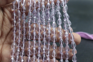 Cuentas de piedra de amatista facetadas brasileñas, gotas de pie de taladro recto de 3-5MM, forma elegante para la fabricación de joyas - Product Image 4