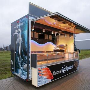 Camión de Comida Rápida Móvil Totalmente Equipado de Fibra de Vidrio y Aluminio con Remolque para Pizza, Café, Helados y Barbacoa - Product Image 4