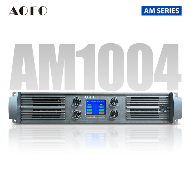 Professional 1000W 4-Channel Power Amplifier PA System DJ Stage Audio Amp with Display for Rack Mount