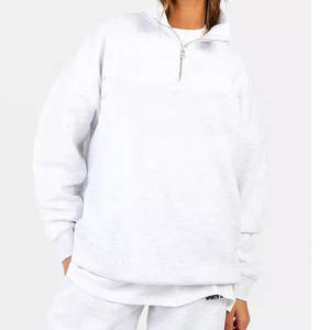 Vente en gros Sweat-shirt à col ras du cou deux pièces pour femmes Sweat-shirt à capuche unisexe surdimensionné avec logo personnalisé pour hommes et femmes - Product Image 5