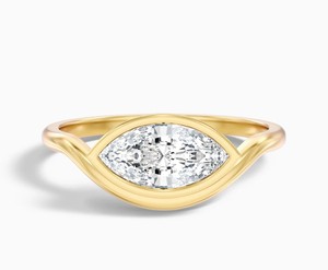 Marquise Cut Moissanite <b>Ring</b> 925 Sterling <b>Silver</b> Yellow Gold Plated Vintage Inspired <b>Solitaire</b> Engagement Elegant Wedding <b>Ring</b> - Product Image 1