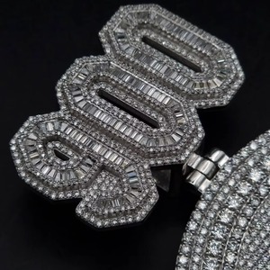 Men Hip Hop Jewelry Personalized Custom VVS Moissanite Letter <b>Pendant</b> Iced Out 925 Sterling <b>Silver</b> Rapper <b>Initial</b> Name <b>Pendant</b> - Product Image 3