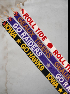 Correa de Bolso Personalizada con Cuentas Naranja y Blancas, Estilo Preppy, Accesorio para el Día del Partido de Fútbol Americano, Impermeable, para Navidad - Product Image 3