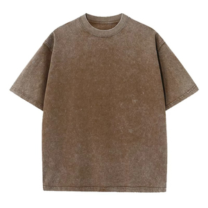 Premium Eco-Friendly Acid Wash Cotton T-<b>shirt</b> O-Neck Short Sleeve Custom Streetwear Oversized Fit Casual Fashion Trend Men's - Product Image 4