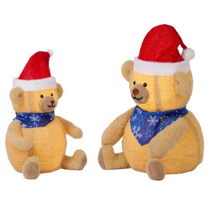 2 Orsi di Peluche Illuminati per Decorazioni Natalizie, 60 Luci LED Pre-illuminate Bianco Caldo per Esterni - Product Image 3