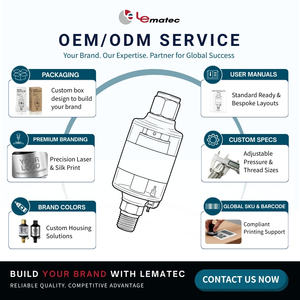 LEMATEC Mini Separador de Agua y Aceite en Línea de Aluminio de 1/4'' con Válvula de Drenaje de Agua, 150 PSI, para Herramientas Neumáticas - Product Image 2