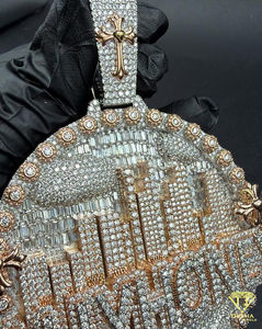 Colgante Personalizado Iced Out con Nombre y Horizonte Urbano, Diamante Moissanita, Amuleto de Lujo Estilo Hip Hop para Hombre - Product Image 6