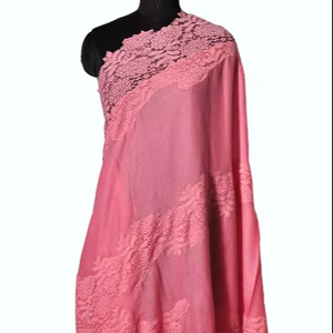 Bufanda de Lana Fina con Encaje para Mujer, Bufanda Larga de Cachemira para Invierno, Bufanda Tradicional - Product Image 1