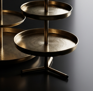 Modern Gold Metal 3 Tier Cake Stand Minimalist Dessert Display Tray Round <b>T</b> <b>Bar</b> Handle Cupcake Holder Party Table Decor - Product Image 3