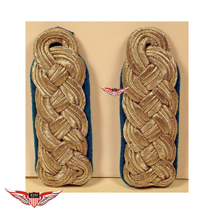 KEW Gold <b>Braided</b> Epaulettes Dark Blue Backing Style Garment <b>Accessory</b> - Product Image 1