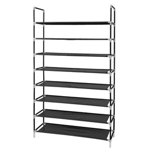 Scarpiera Ultra Capiente da 100 cm a 8 Livelli in Tessuto Non Tessuto e Acciaio, Colore Nero - Product Image 1