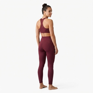 Conjunto Deportivo de Dos Piezas para Mujer, Top Deportivo Halter y Leggings Acanalados de Cintura Alta, Ropa Deportiva para Yoga y Fitness - Product Image 3