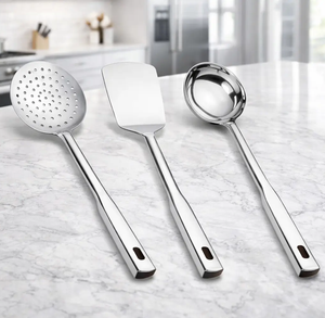 Dishwasher Safe Heat Resistant <b>stainless</b> <b>Steel</b> 4 Pcs Cooking Spoons Modern <b>Kitchen</b> <b>Utensils</b> Set At Low Budget - Product Image 5