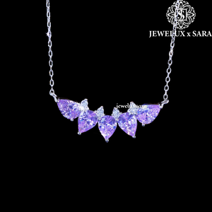 Collier tendance en argent avec pendentif brillant en moissanite pour femme, idéal pour les mariages, les fiançailles, les fêtes et le bureau - Product Image 2