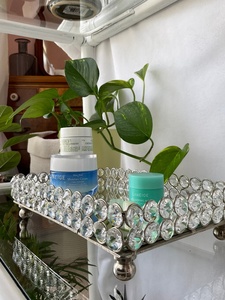 Rectangular Metal <b>Storage</b> <b>Tray</b> With Crystal Edges Polished Finish Modern Design For Table Use - Product Image 4