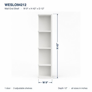 Made to Order 9 x 42 Inch Wall End Open <b>Shelf</b> Cabinet White Shaker RTA Factory Direct Vietnam - Product Image 3