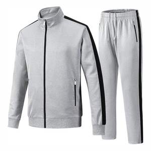Athletic Men Full Zip Stand Collar <b>Tracksuit</b> Performance Side Stripe Sportswear Set Zipper Pockets Soccer Training Jogger Suit - Product Image 3