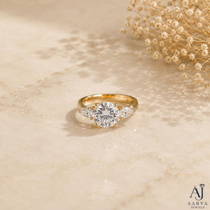 Anillo de Compromiso de Lujo con Moissanita Certificada IGI, Chapado en Oro, con Engaste de Puntas en Forma de Pera, Joyería para Regalo de Boda - Product Image 1