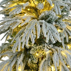 Albero di Natale Artificiale Realistico Innevato di 180 cm Pre-Illuminato con 300 Luci LED Multicolore e 8 Modalità di Lampeggio - Product Image 4