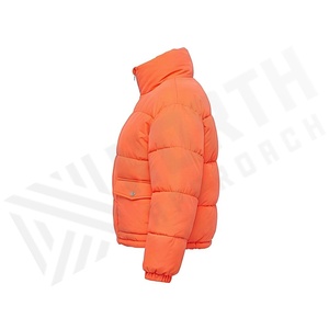 Hooded Quilted Waterproof <b>Bubble</b> Jacket Black Full Sleeve Winter Windproof Cotton Shell Knitted Fabric Polyester Filling Stand - Product Image 3