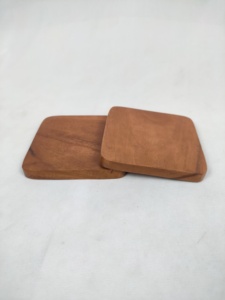 Sous-verres en bambou et résine vierges, personnalisables, écologiques, épaisseur 10 mm, carrés et ronds, pour boissons, vente en gros - Product Image 4