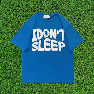 Vente en gros, prix bas, meilleure vente : T-shirt en toile unie avec impression en relief, logo personnalisé, en coton et élasthanne, à épaules tombantes, séchage rapide, style gothique, haute qualité - Product Image 6