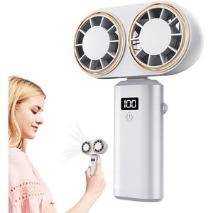 Ventilatore portatile leggero ricaricabile a 5 velocità con ventaglio elettrico da taschino Display digitale per Festival della palestra della scuola sportiva all'aperto - Product Image 3