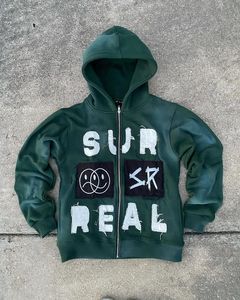 เสื้อฮู้ดฟอกสีกรดของผู้ชาย400gsm มีซิปงานตัดเย็บตัดเย็บแบบเย็บปักเย็บริมด้วยพลอยเทียม - Product Image 6