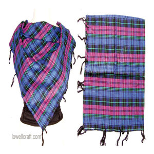 Stylish Large Square Checkered Twill Tassels Scarf Soft Warm Lightweight Knitted Summer Shawl <b>Wrap</b> Fashion Neck <b>Head</b> Scarf - Product Image 3