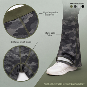 Camo Print Plus Size Flare Pants Men Gym <b>Trainer</b> Compression Pant Elastic Waist Yoga Exercise Flare Leggings Men Flare Legging - Product Image 6