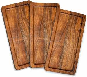 Natural Wooden Decorative Serving Tray Handmade Morden Luxury Dishwasher <b>Safe</b> <b>Large</b> Capacity Coffee Breakfast Tea Food Snack - Product Image 4