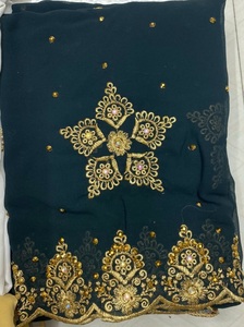 A.K.TRENDY Hijab pour femmes musulmanes, foulard classique en mousseline de soie, broderie florale avec pierres, motif uni, respirant, doux pour la peau, chaud - Product Image 5