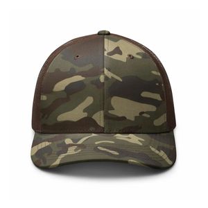 Casquette de camionneur personnalisée 5 panneaux en maille camouflage avec logo en cuir personnalisé casquette de pêche de chasse unisexe OEM ODM Vietnam vente en gros - Product Image 2