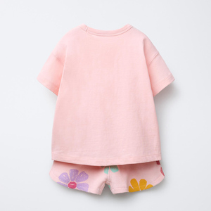 Conjunto de 2 Piezas para Bebés Niñas, Camiseta y Pantalones Cortos de Algodón, Estampado Floral, Ropa de Verano, Cuello Redondo, Manga Corta, Conjunto de Ropa Transpirable y Bonito - Product Image 2